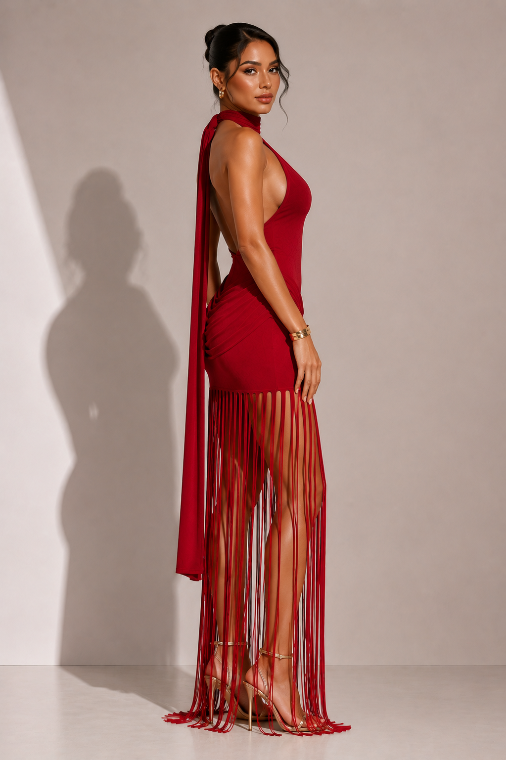 Riviera Fransen-Neckholderkleid