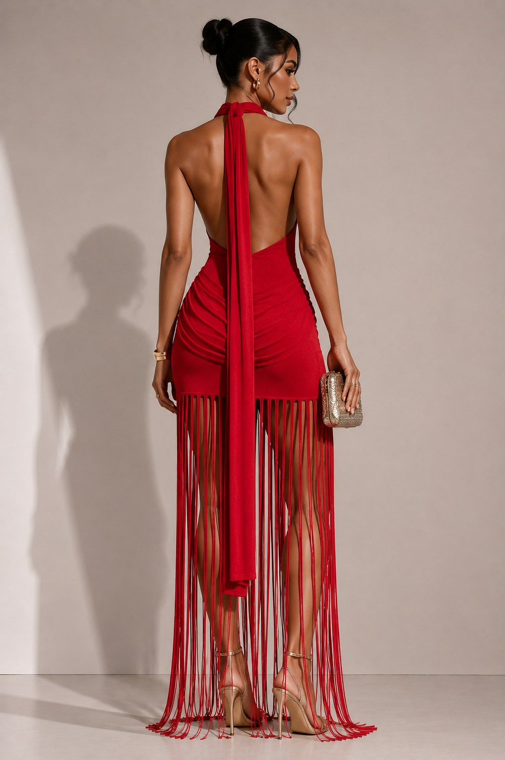 Riviera Fransen-Neckholderkleid
